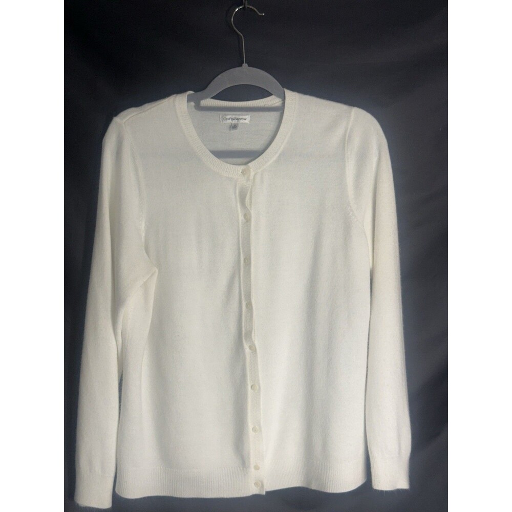 CROFT & BARROW-CREAM-LONG SLEEVE-BUTTON UP NECK-CABLE CARDIGAN-SIZE-XL